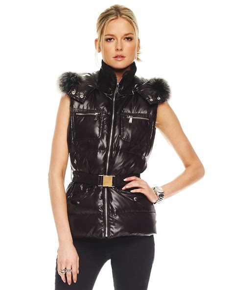 michael kors womens vests|michael kors hooded puffer vest.